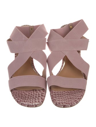 Donald Pliner Embossed Leather Animal Print Slingback Sandals