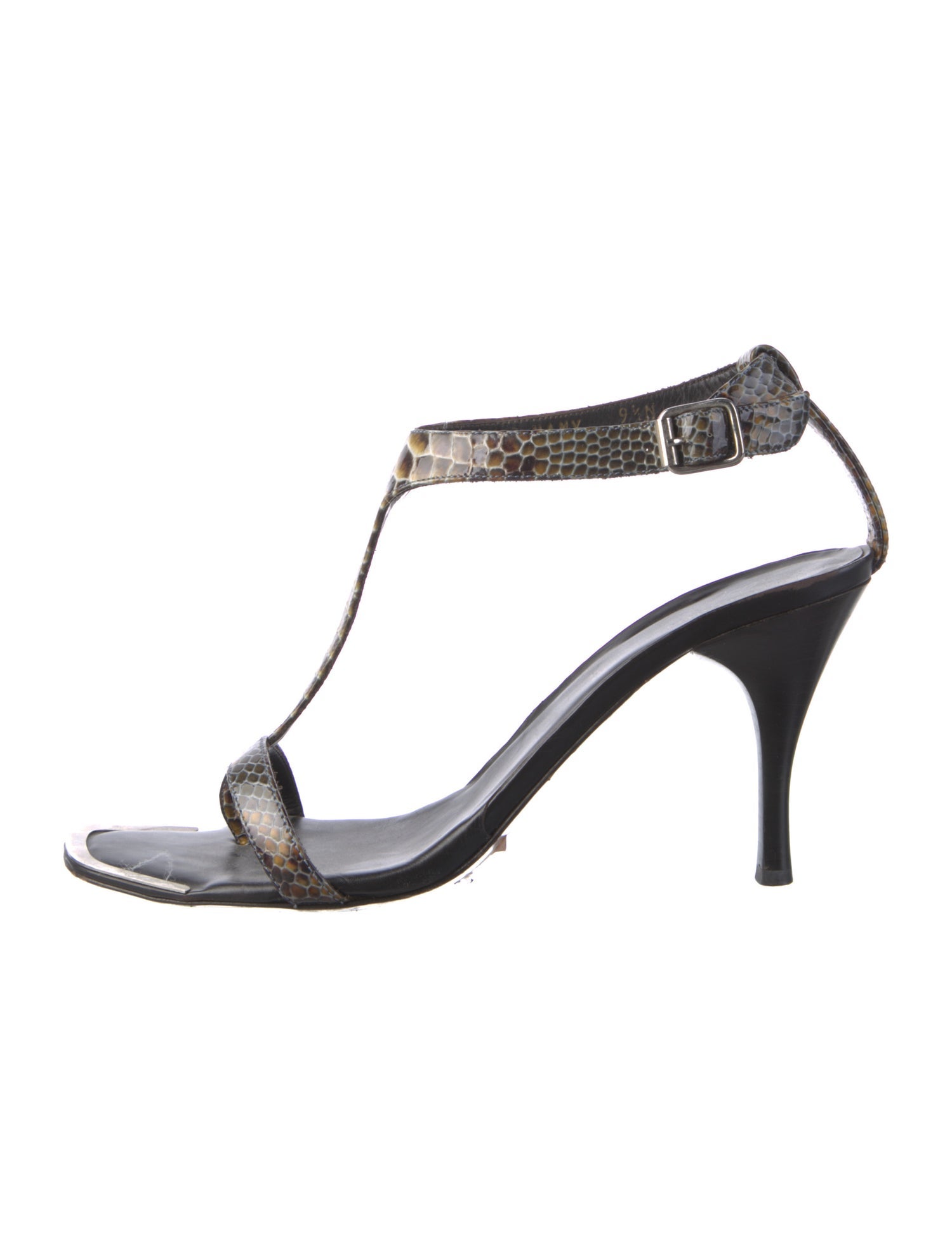 Donald Pliner Patent Leather T-Strap Sandals