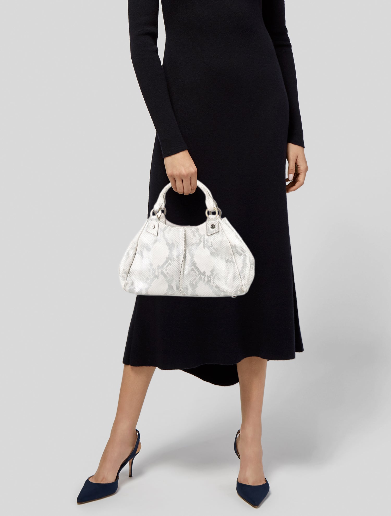 Donald Pliner Embossed Leather Top Handle Bag