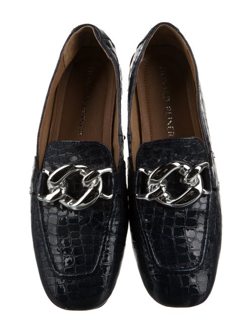 Donald Pliner Patent Leather Chain-Link Accents Loafers