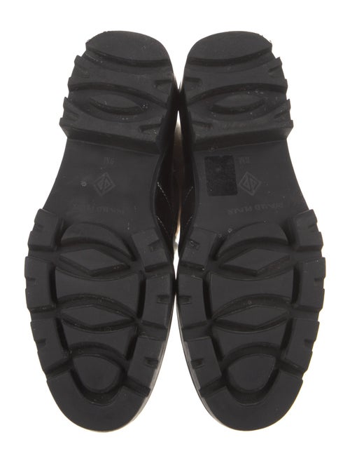 Donald Pliner Leather Faux Fur Trim Combat Boots