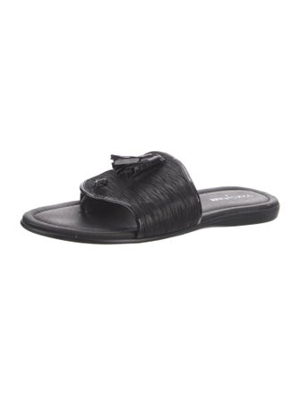 Donald Pliner Leather Tassel Accents Slides