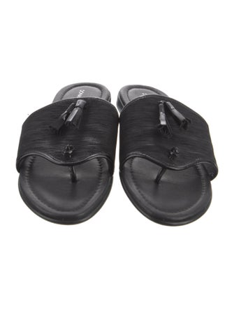 Donald Pliner Leather Tassel Accents Slides