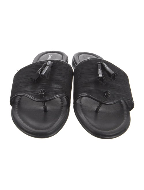 Donald Pliner Leather Tassel Accents Slides