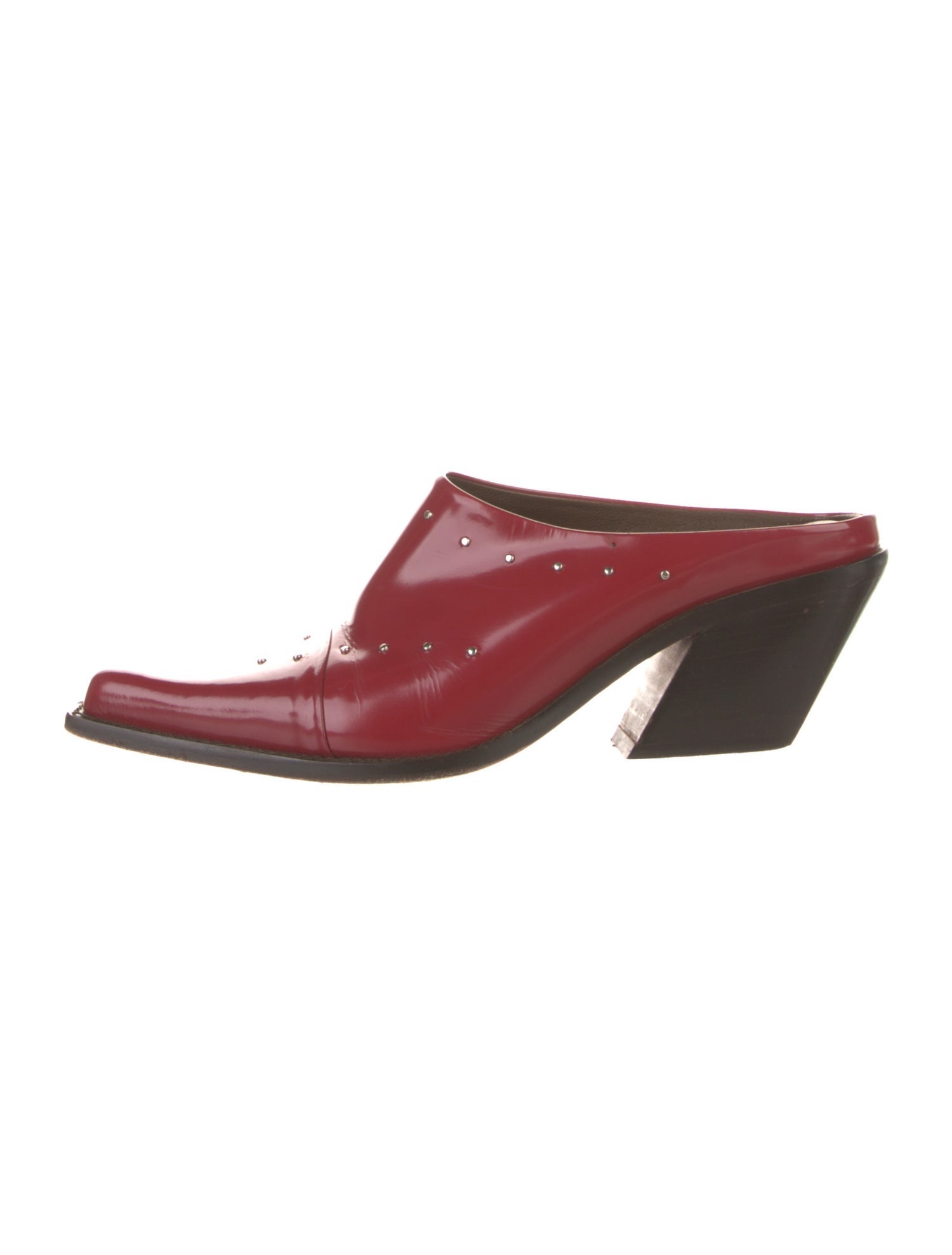 Donald Pliner Patent Leather Colorblock Pattern Mules