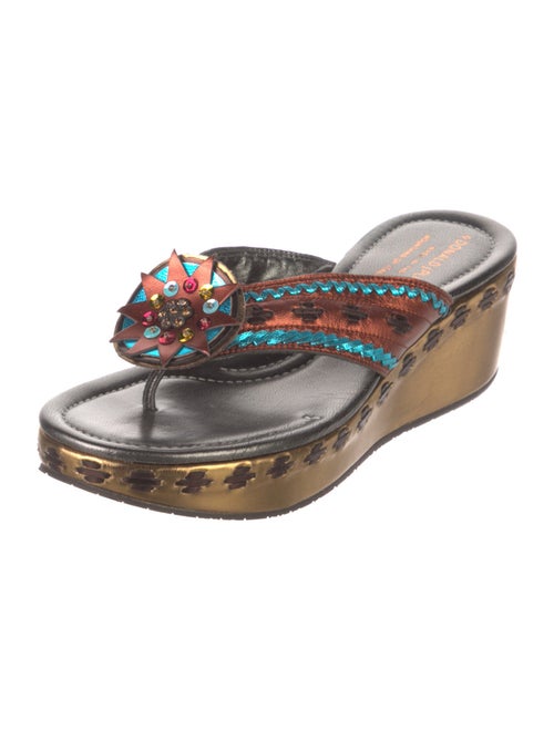 Donald Pliner Leather Printed Slides