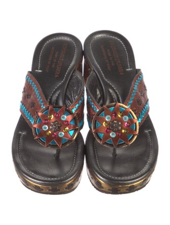 Donald Pliner Leather Printed Slides