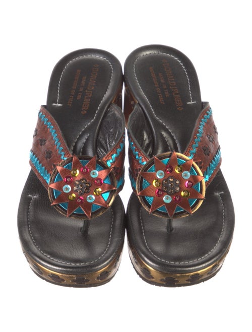 Donald Pliner Leather Printed Slides