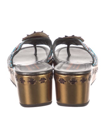 Donald Pliner Leather Printed Slides