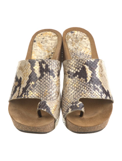 Donald Pliner Embossed Leather Animal Print Slides