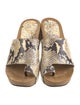 Donald Pliner Embossed Leather Animal Print Slides