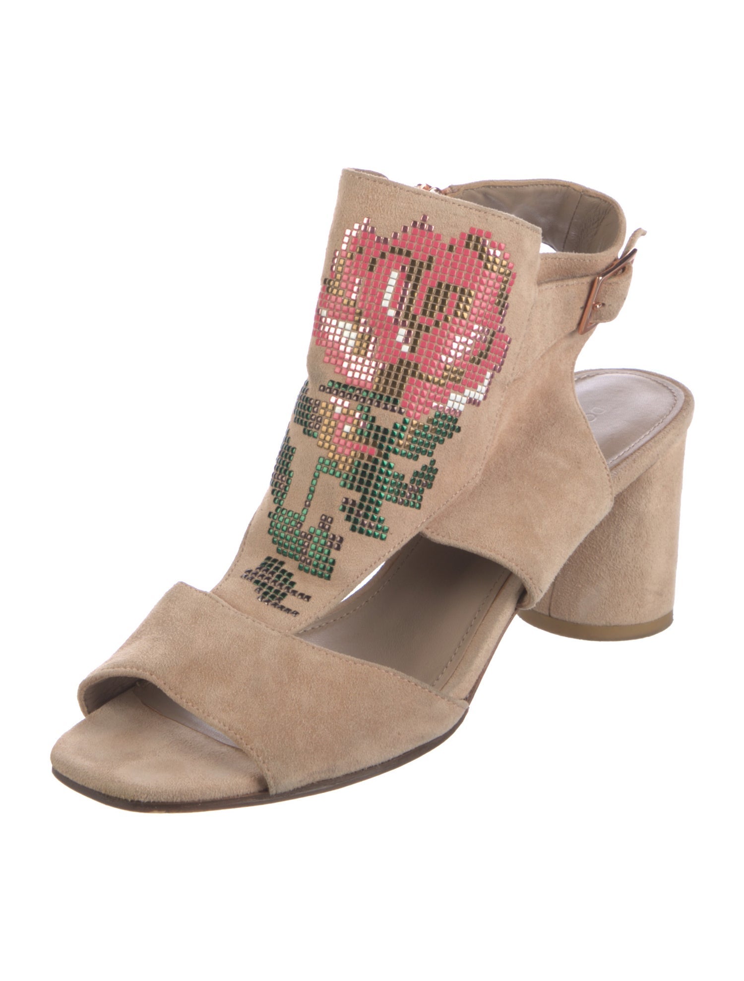 Donald Pliner Suede Printed Slingback Sandals