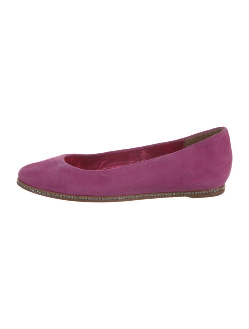 Donald Pliner Suede Crystal Embellishments Ballet Flats