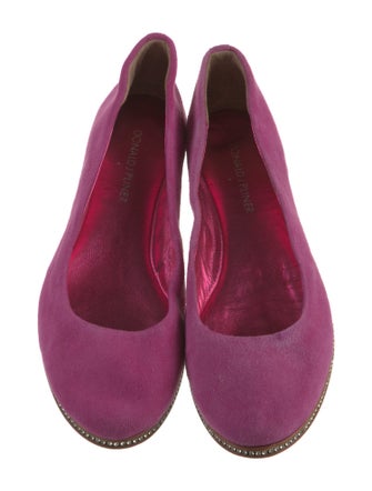 Donald Pliner Suede Crystal Embellishments Ballet Flats