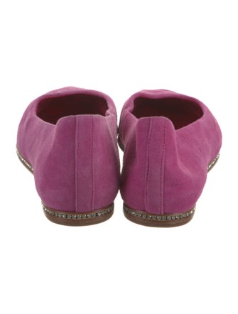 Donald Pliner Suede Crystal Embellishments Ballet Flats