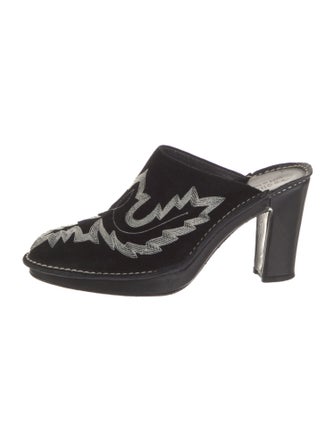 Donald Pliner Suede Printed Mules