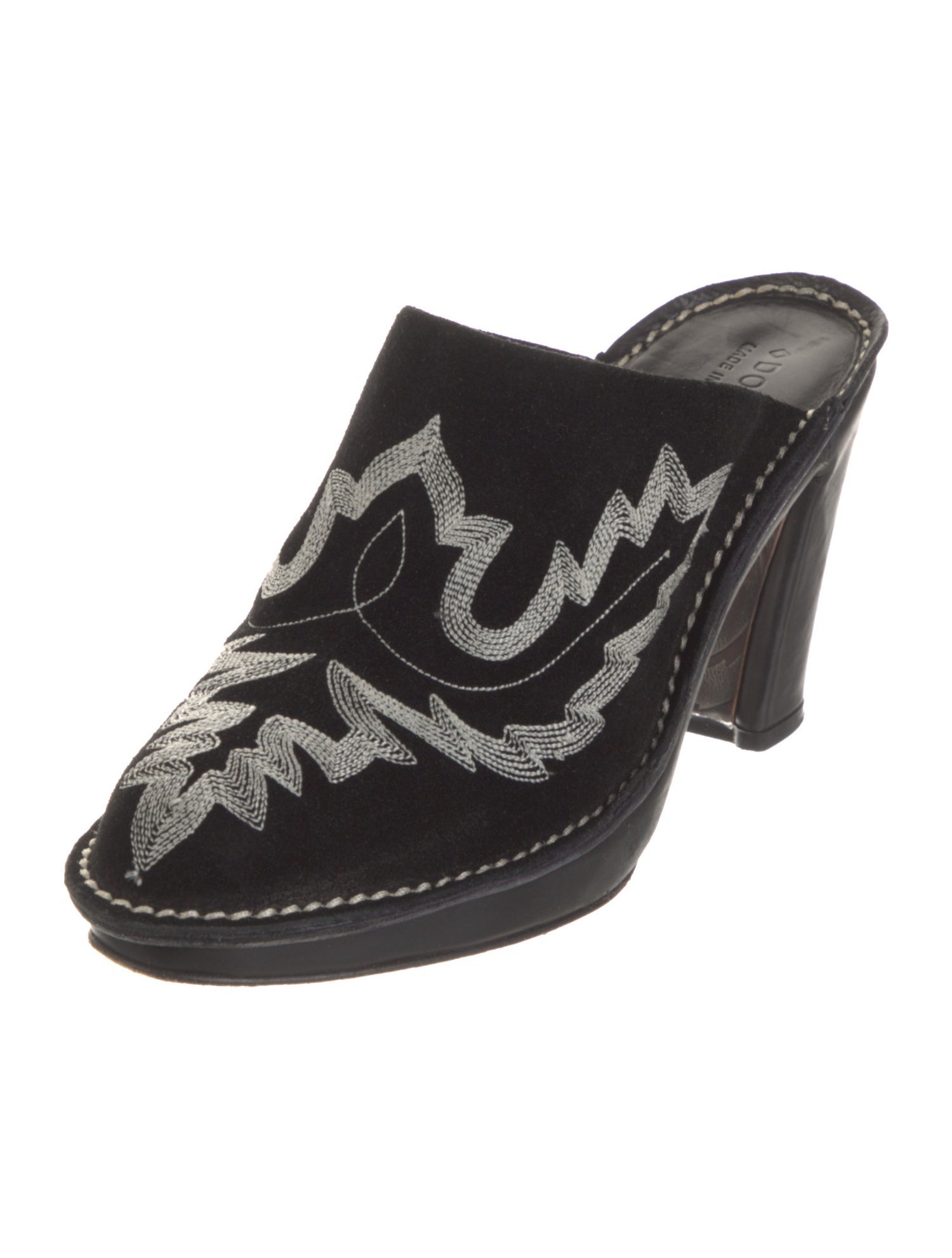 Donald Pliner Suede Printed Mules