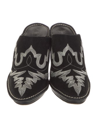 Donald Pliner Suede Printed Mules