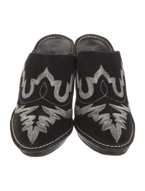 Donald Pliner Suede Printed Mules