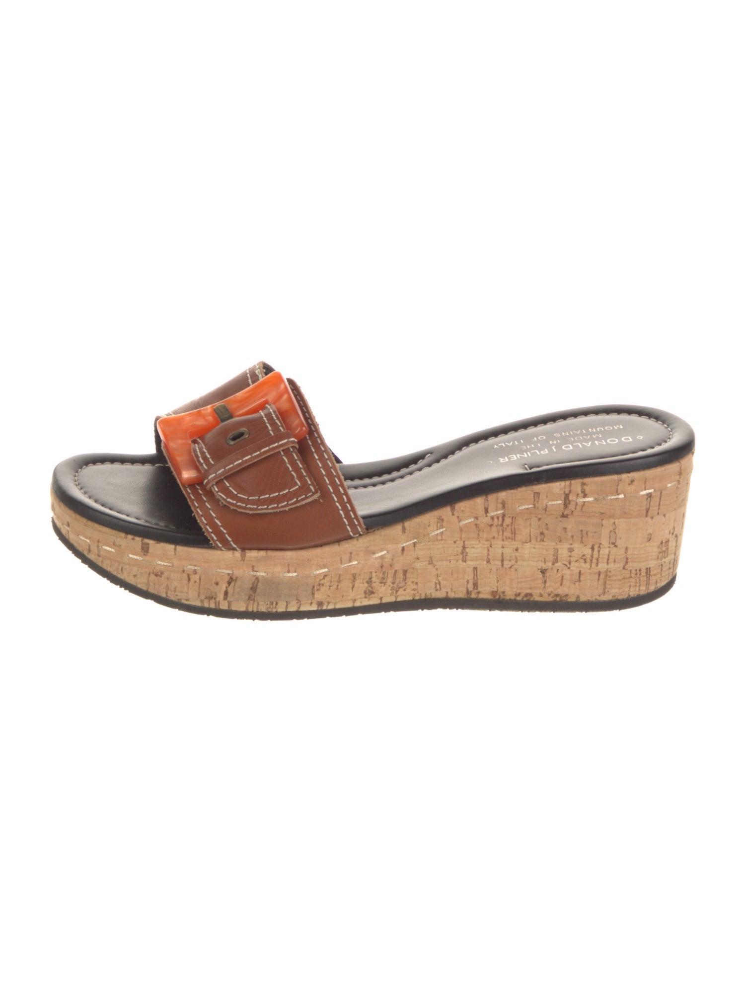 Donald Pliner Leather Printed Slides