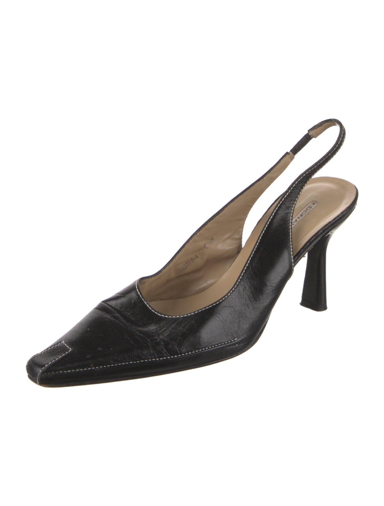 Donald Pliner Leather Whipstitch Trim Slingback Pumps