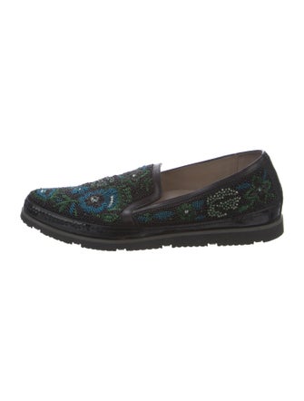 Donald Pliner Printed Embroidered Accent Loafers