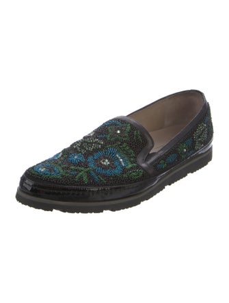 Donald Pliner Printed Embroidered Accent Loafers