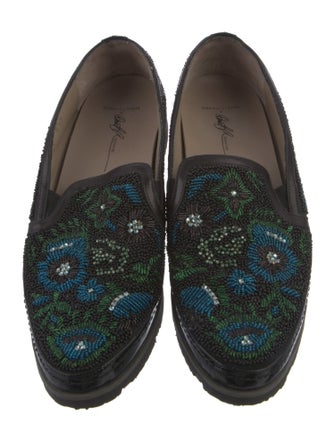 Donald Pliner Printed Embroidered Accent Loafers