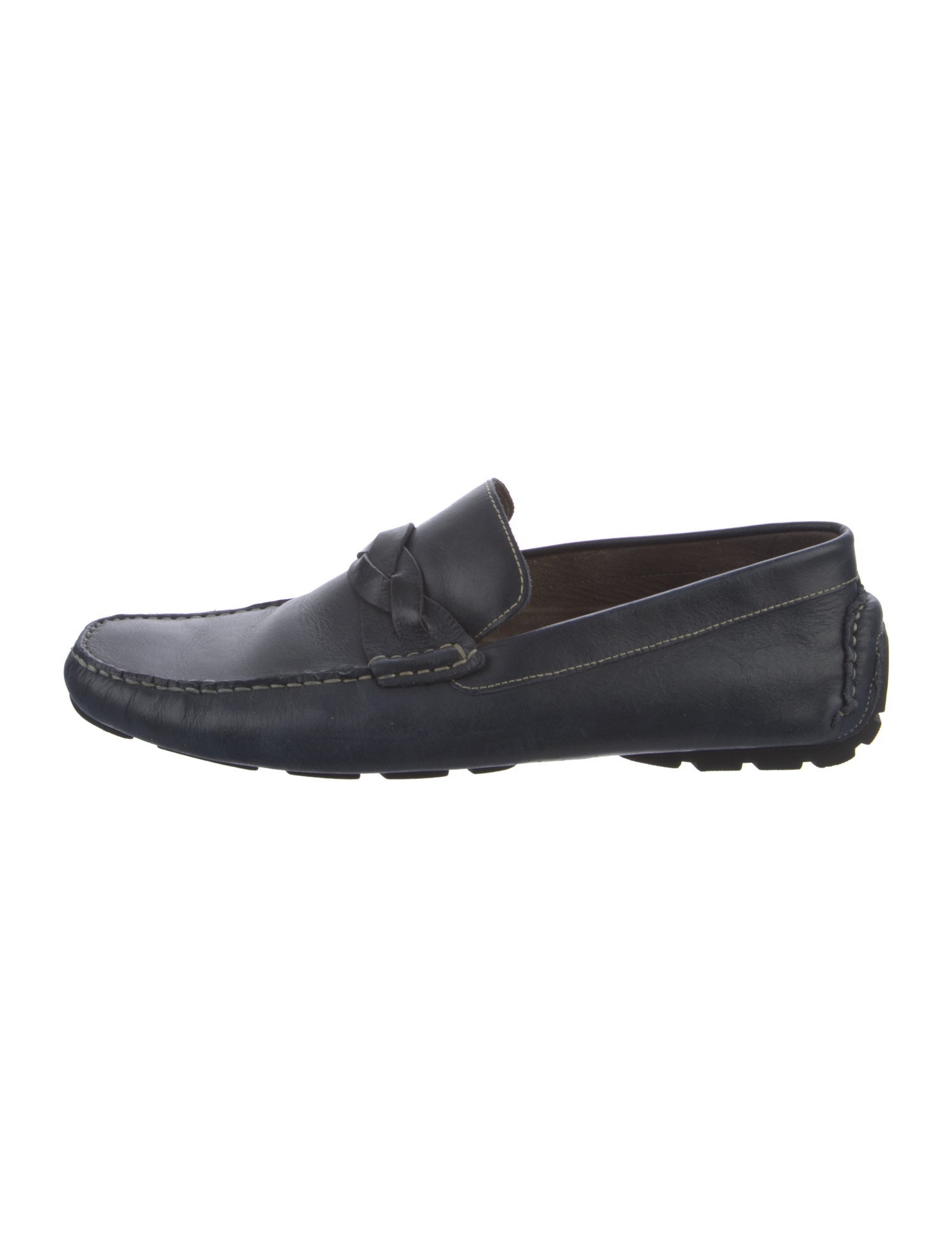 Salvatore Ferragamo Leather Lasercut Accents Dress Loafers