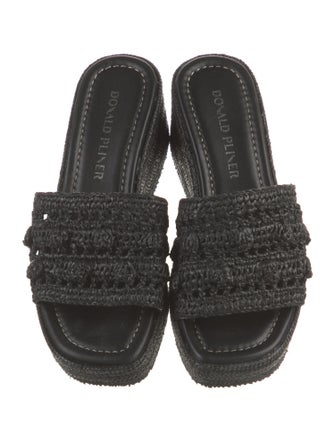 Donald Pliner Straw Cutout Accent Slides