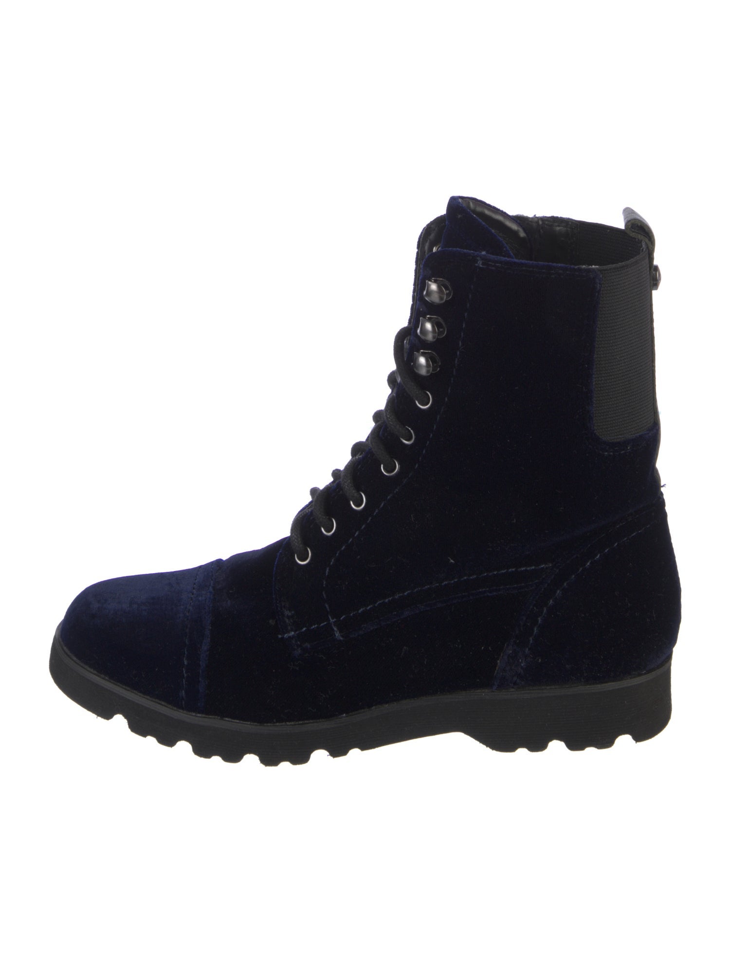 Donald Pliner Velvet Combat Boots