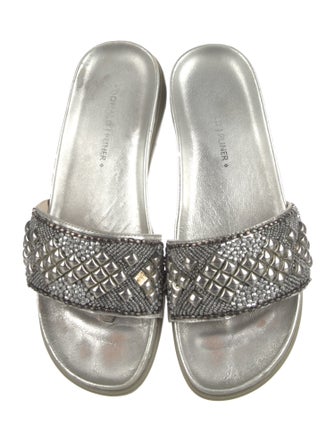 Donald Pliner Leather Printed Slides