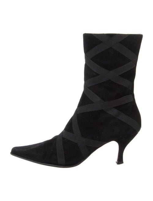 Donald Pliner Suede Grosgrain Trim Sock Boots