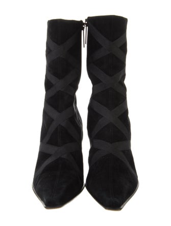 Donald Pliner Suede Grosgrain Trim Sock Boots