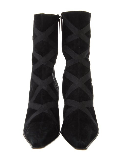 Donald Pliner Suede Grosgrain Trim Sock Boots