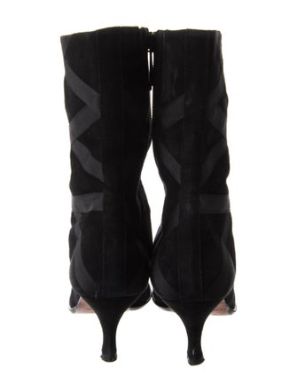 Donald Pliner Suede Grosgrain Trim Sock Boots