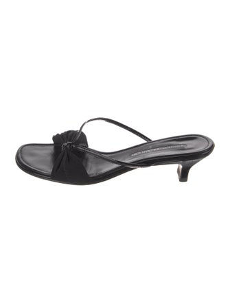 Donald Pliner Leather Bow Accents Flip Flops