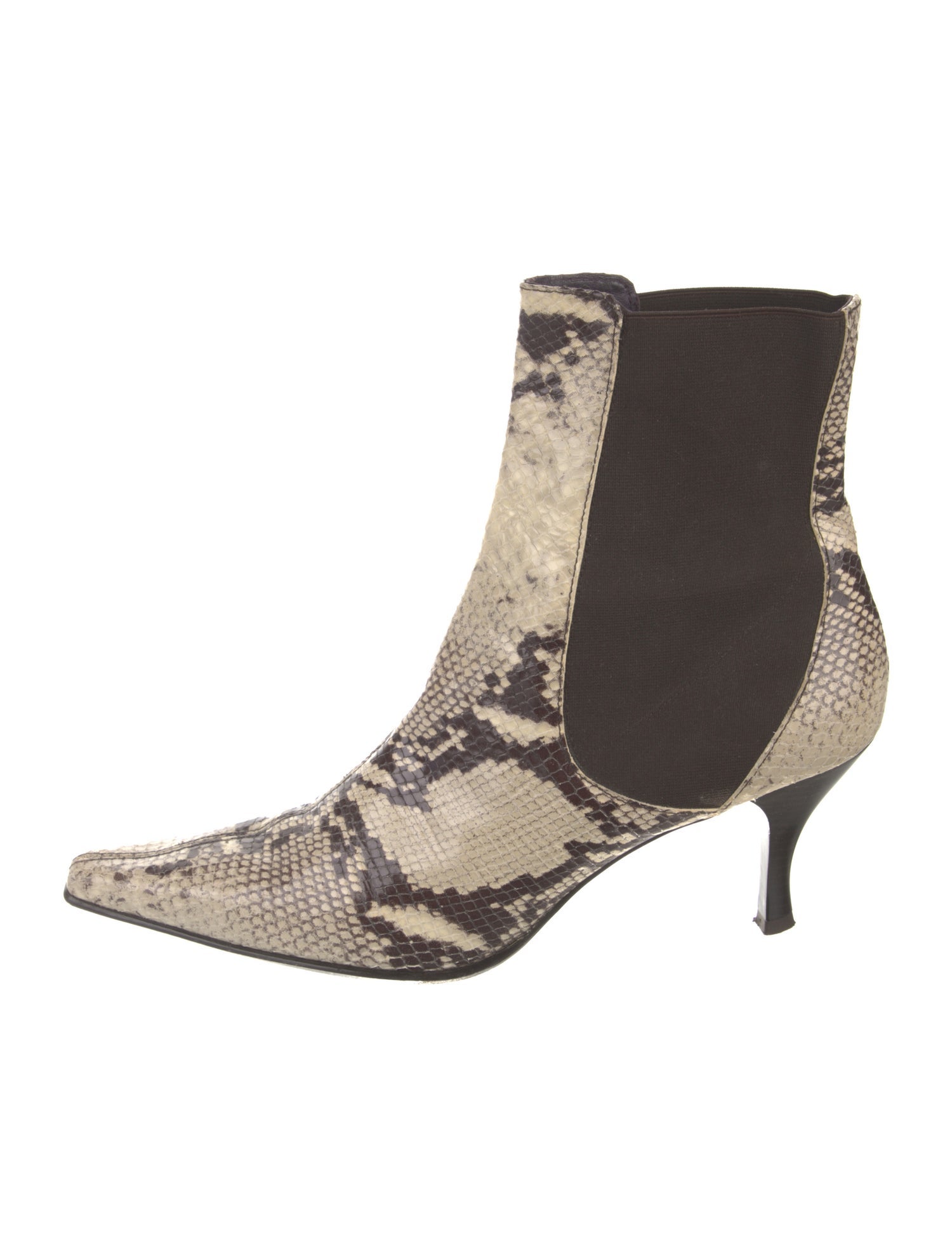 Donald Pliner Snakeskin Animal Print Chelsea Boots