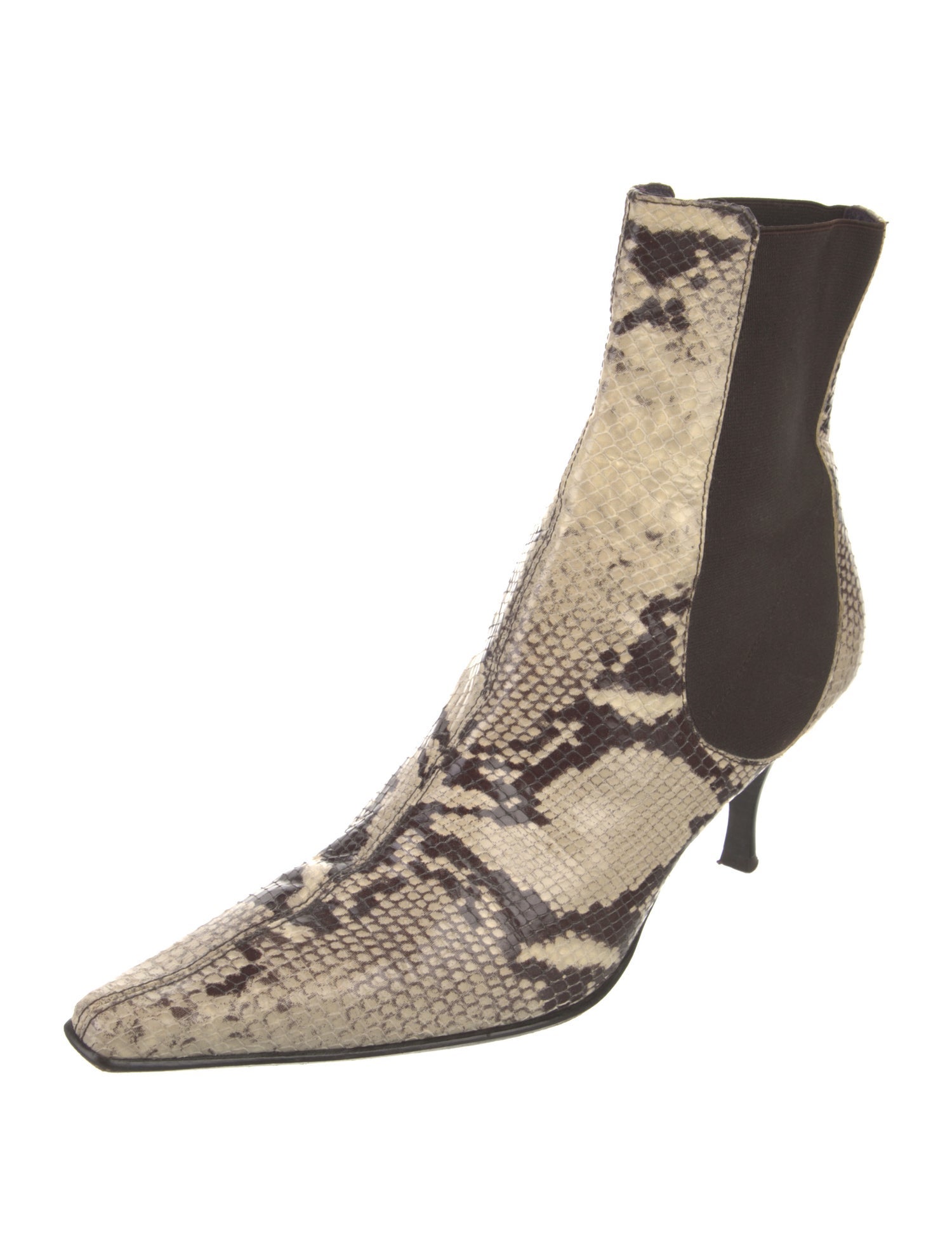Donald Pliner Snakeskin Animal Print Chelsea Boots