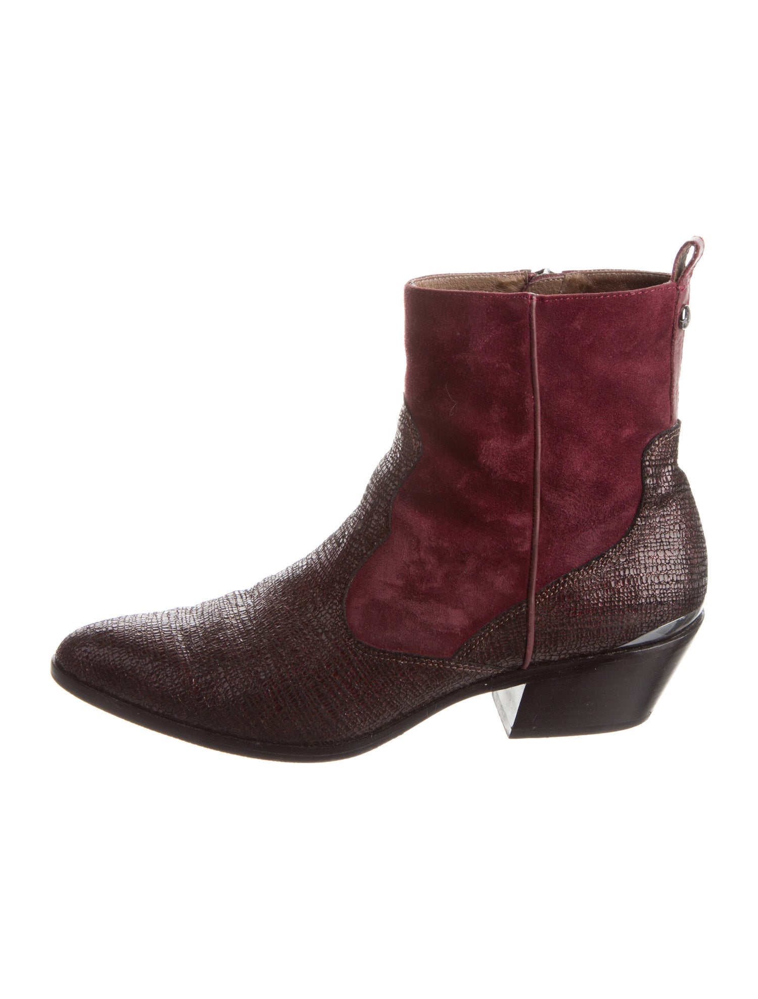 Donald Pliner Suede Colorblock Pattern Western Boots