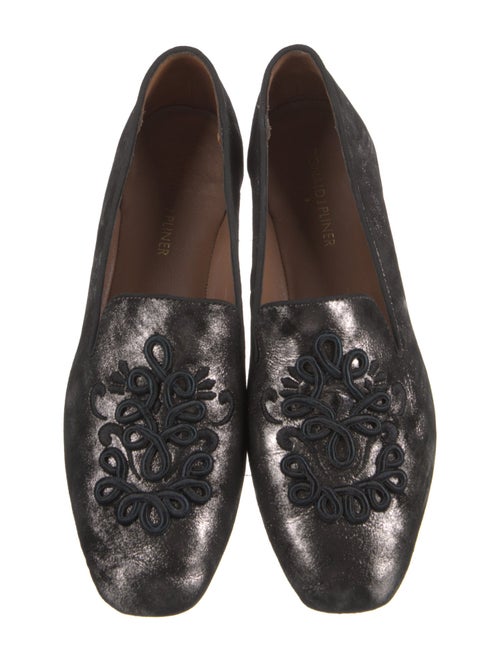 Donald Pliner Suede Crystal Embellishments Loafers