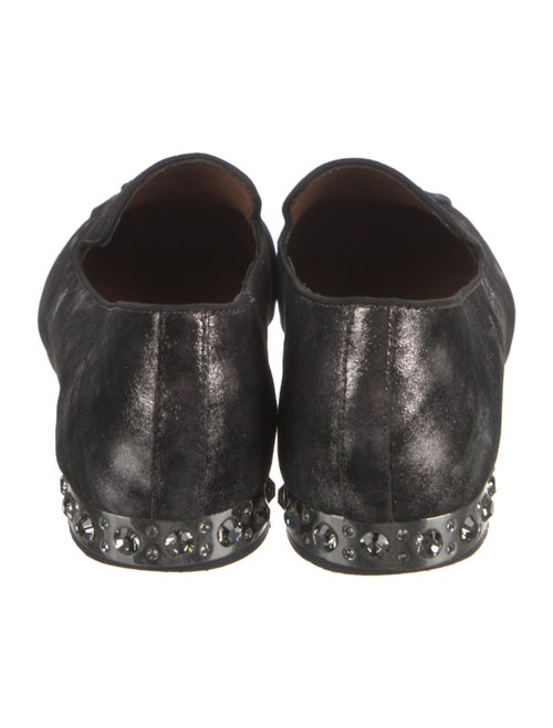 Donald Pliner Suede Crystal Embellishments Loafers