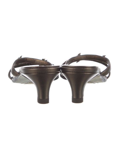 Donald Pliner Leather Crystal Embellishments Slides