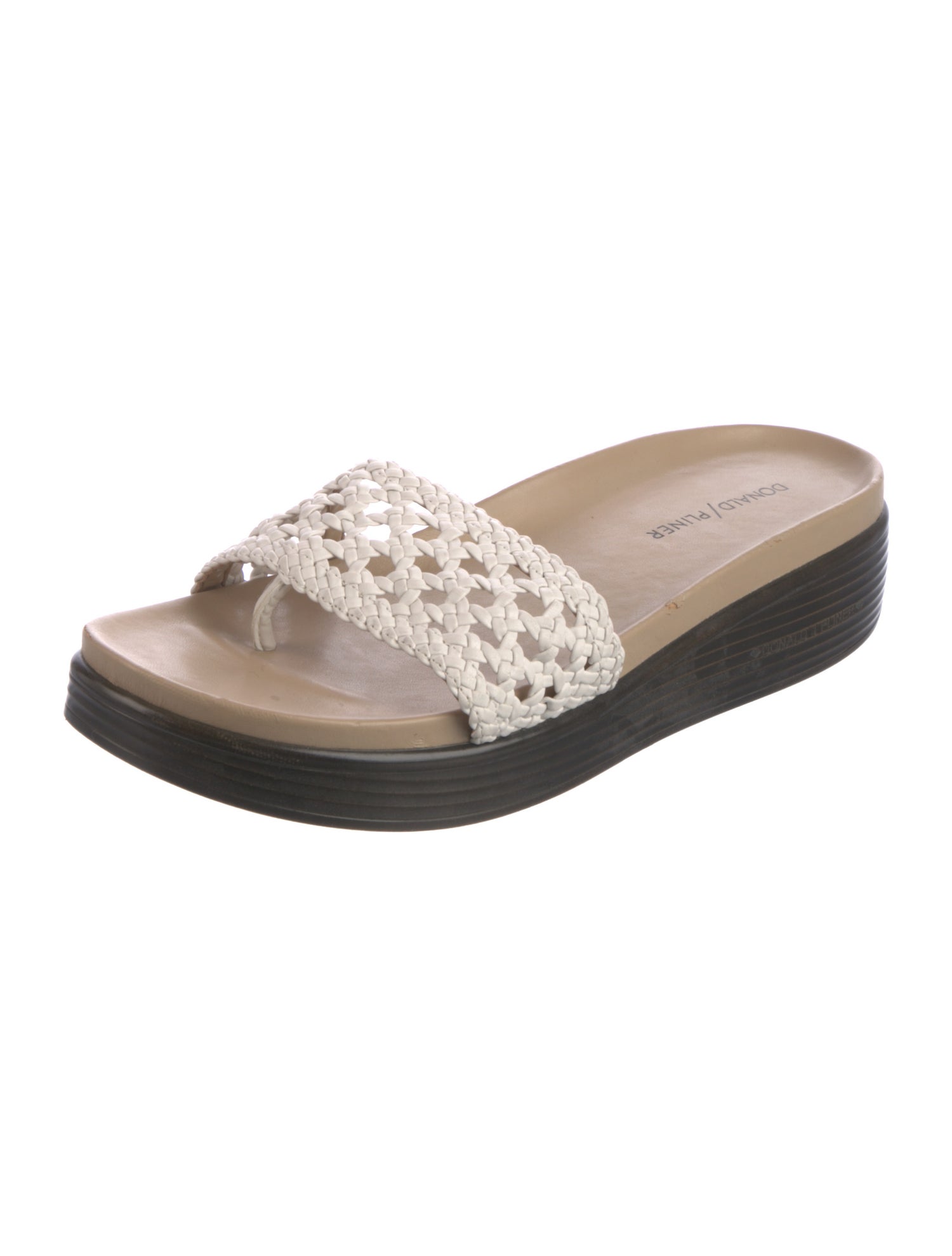 Donald Pliner Leather Braided Accents Slides