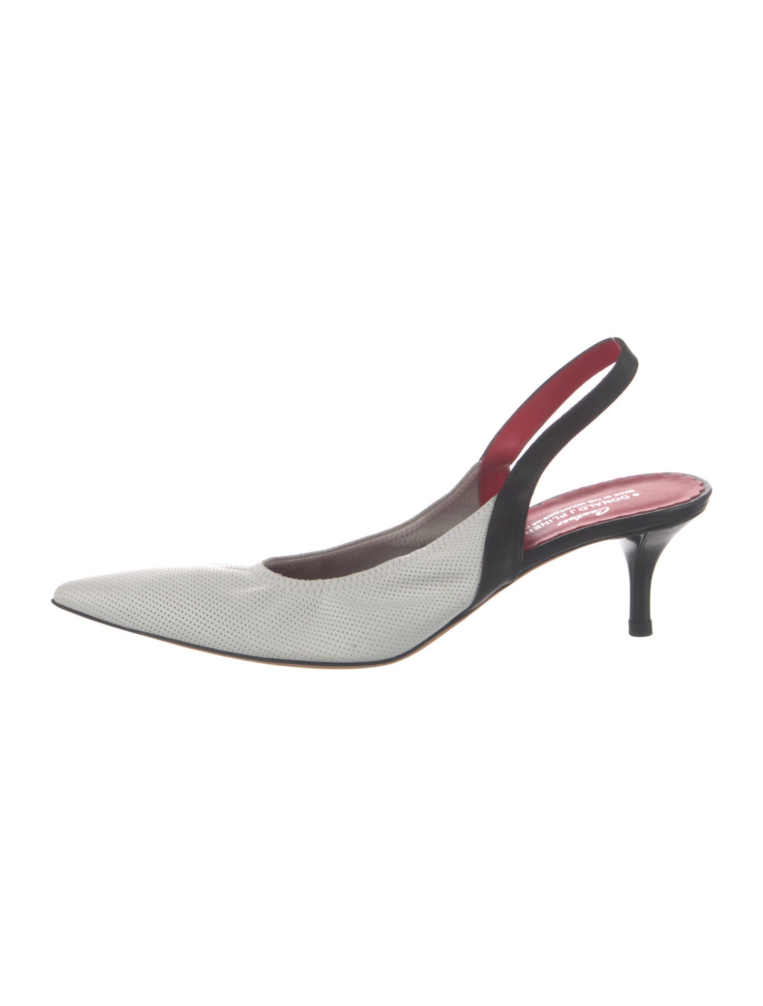 Donald Pliner Leather Colorblock Pattern Slingback Pumps