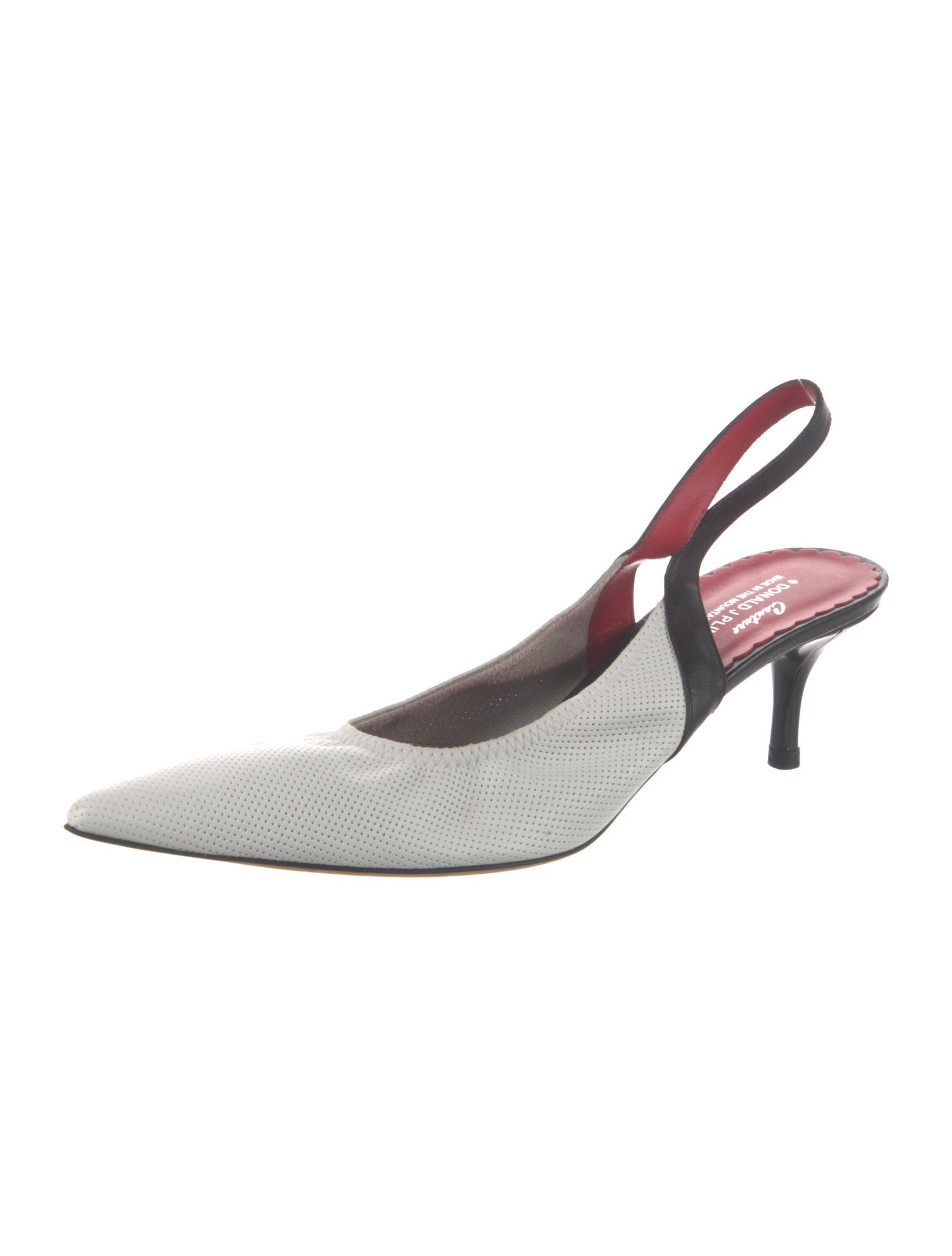 Donald Pliner Leather Colorblock Pattern Slingback Pumps