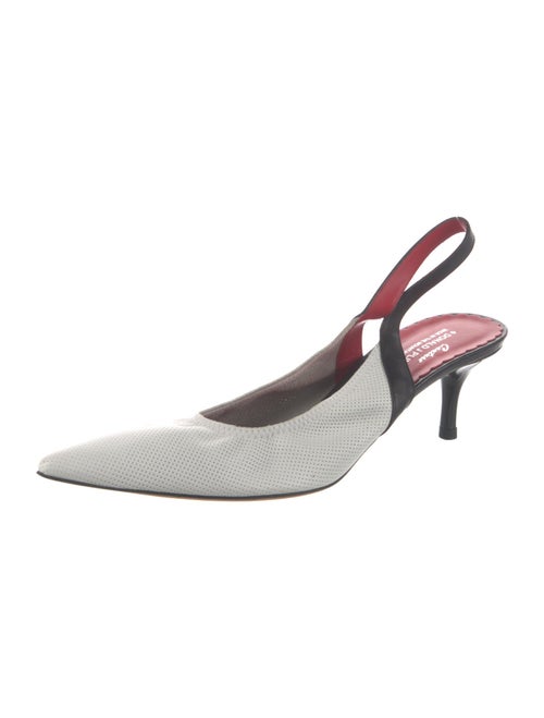 Donald Pliner Leather Colorblock Pattern Slingback Pumps