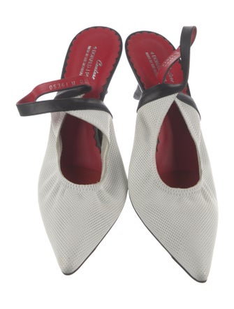 Donald Pliner Leather Colorblock Pattern Slingback Pumps