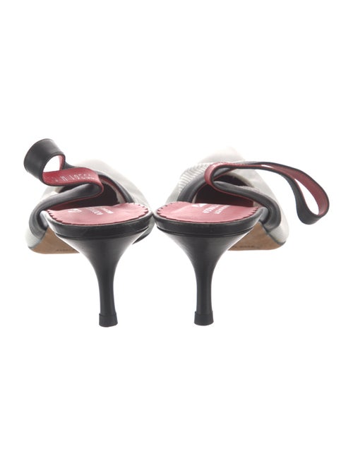 Donald Pliner Leather Colorblock Pattern Slingback Pumps