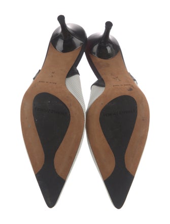 Donald Pliner Leather Colorblock Pattern Slingback Pumps